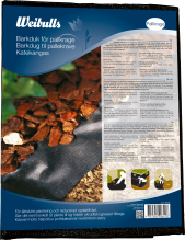 Weibulls Barkdug 4 ark 1,4m² 1x1,4m - Sort 50g/m²